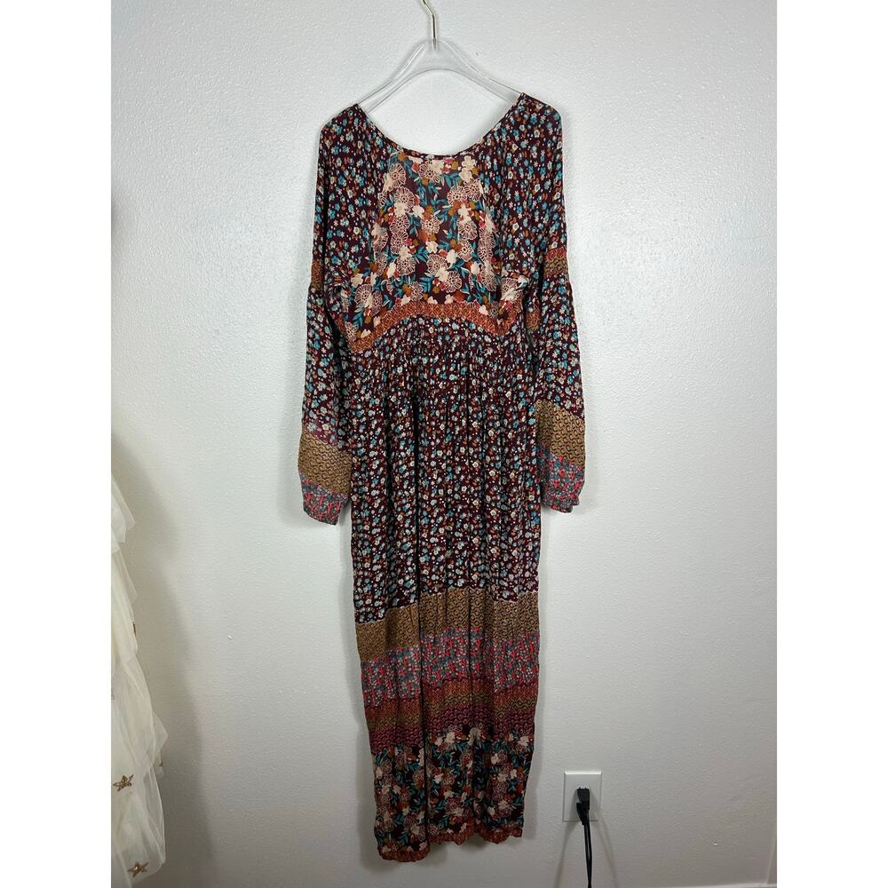 Raga NWT Tuscan Sunset Burgundy Maxi Dress Small Boho - Picture 7 of 8